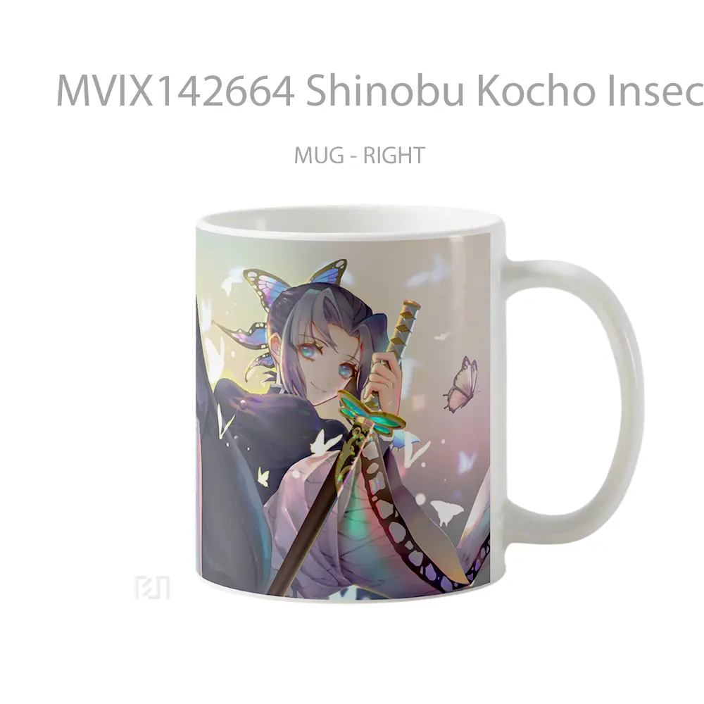 Mug Shinobu Kocho Insect Hashira Demon Slayer Gelas Keramik Unik - All-side / Desain