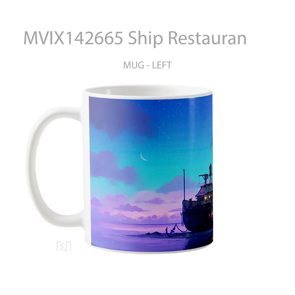 Mug Ship Restauran Gelas Keramik Unik - All-side / Desain