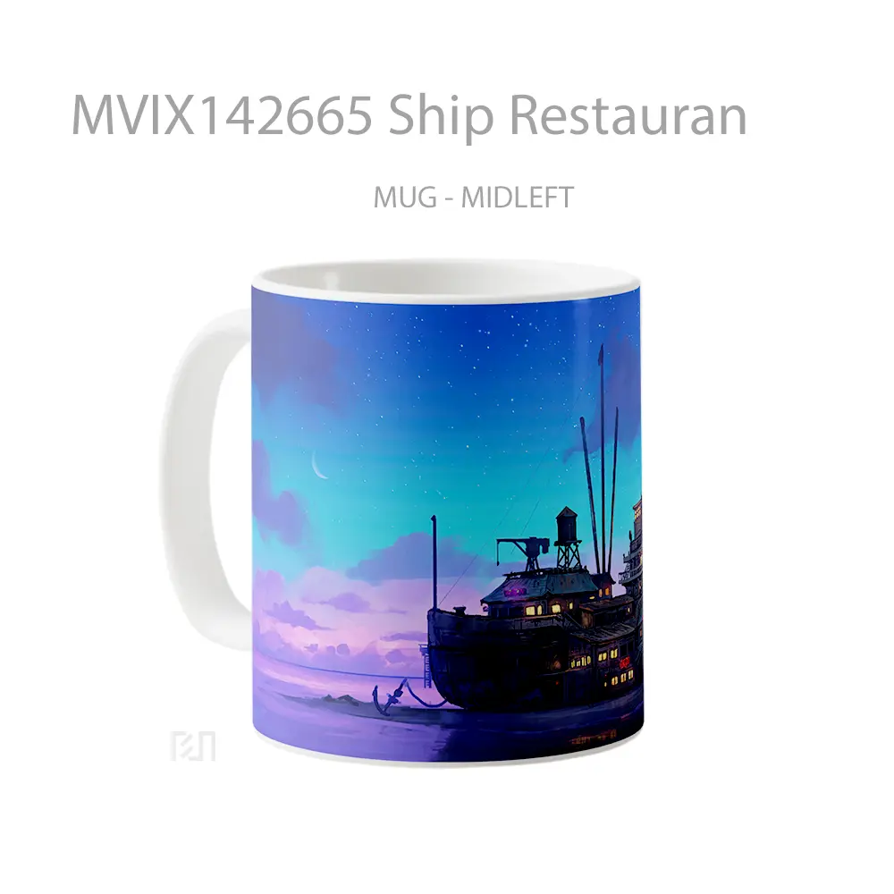 Mug Ship Restauran Gelas Keramik Unik - All-side / Desain