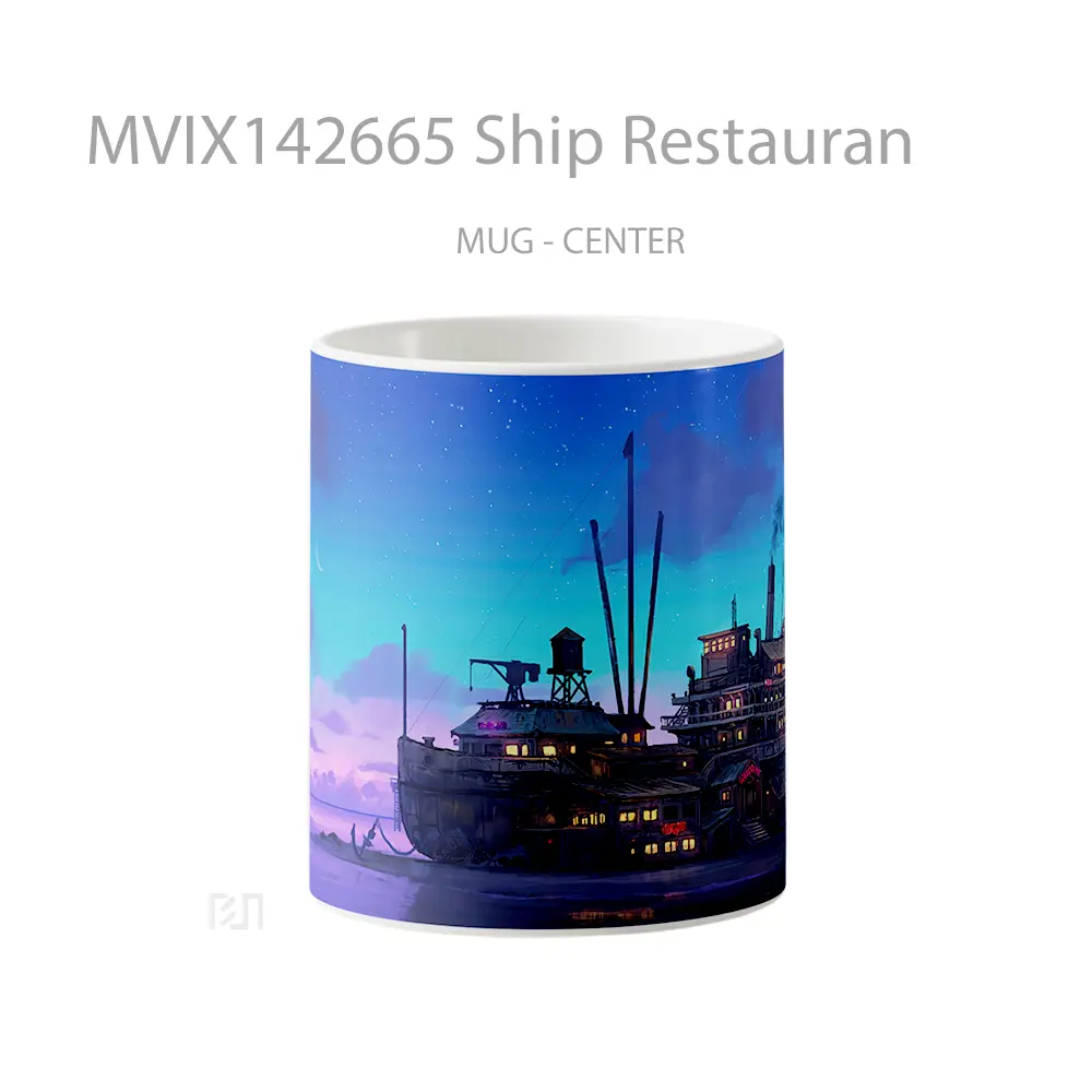 Mug Ship Restauran Gelas Keramik Unik