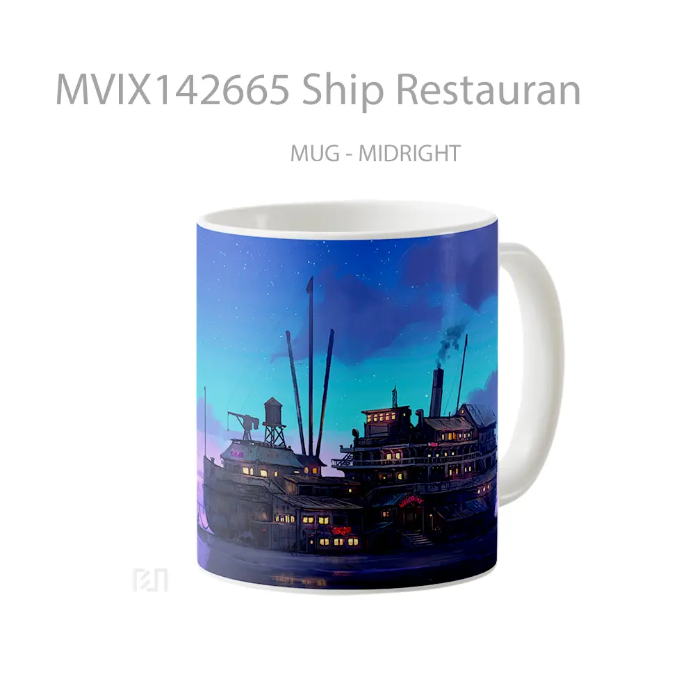 Mug Ship Restauran Gelas Keramik Unik - All-side / Desain