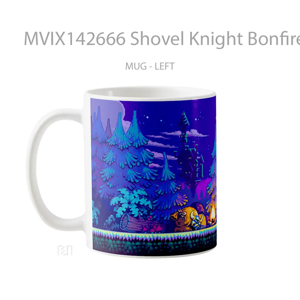 Mug Shovel Knight Bonfire Pixel Art Gelas Keramik Unik - All-side / Desain