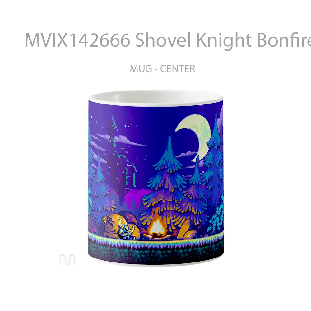 Mug Shovel Knight Bonfire Pixel Art Gelas Keramik Unik