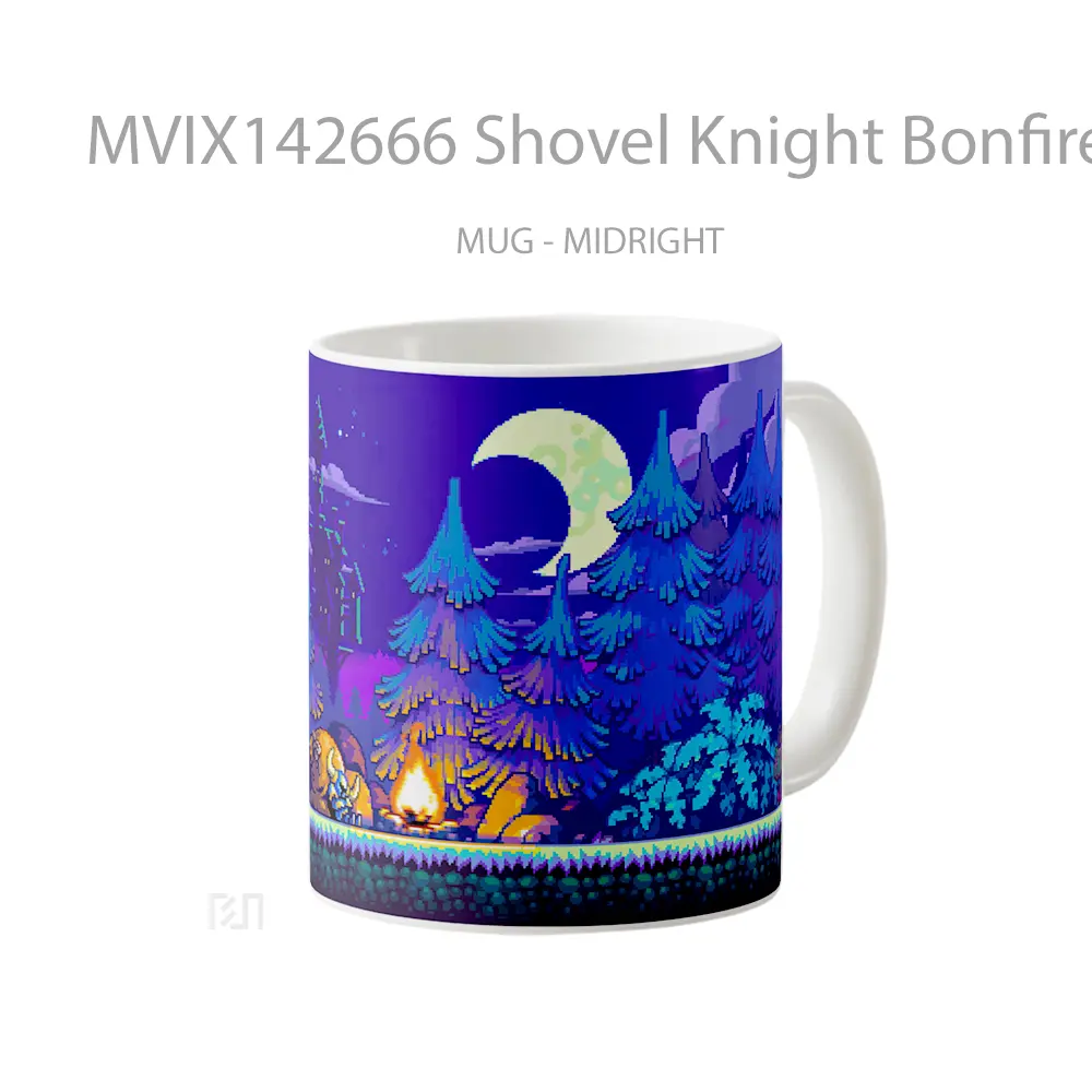 Mug Shovel Knight Bonfire Pixel Art Gelas Keramik Unik - All-side / Desain