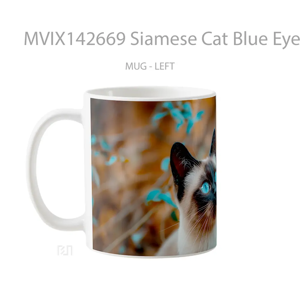 Mug Siamese Cat Blue Eyes Animal Gelas Hewan Lucu - All-side / Desain