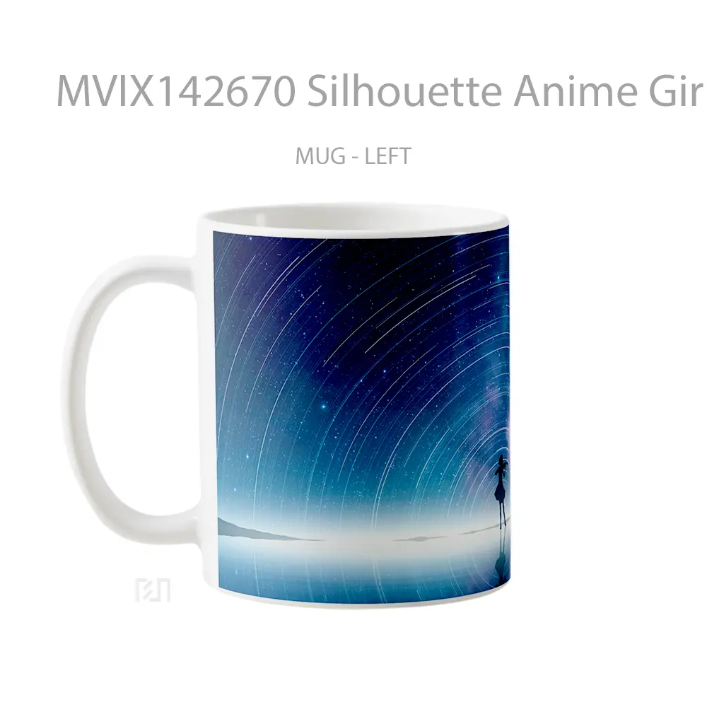 Mug Silhouette Anime Girl Horizon Scener Cangkir Anime - All-side / Desain
