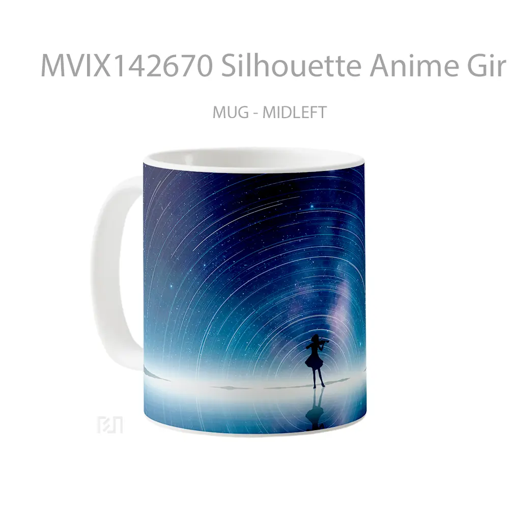 Mug Silhouette Anime Girl Horizon Scener Cangkir Anime - All-side / Desain
