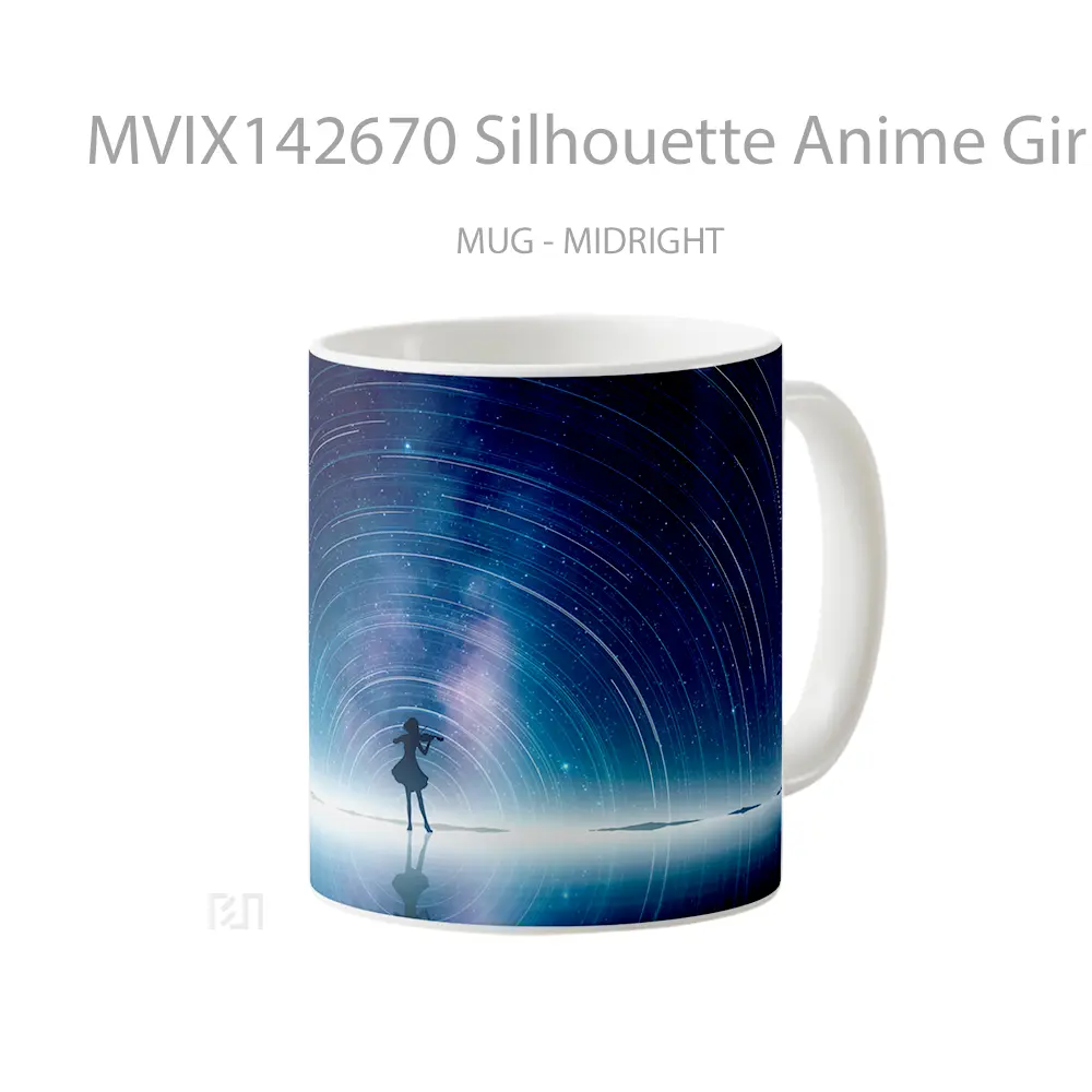 Mug Silhouette Anime Girl Horizon Scener Cangkir Anime - All-side / Desain