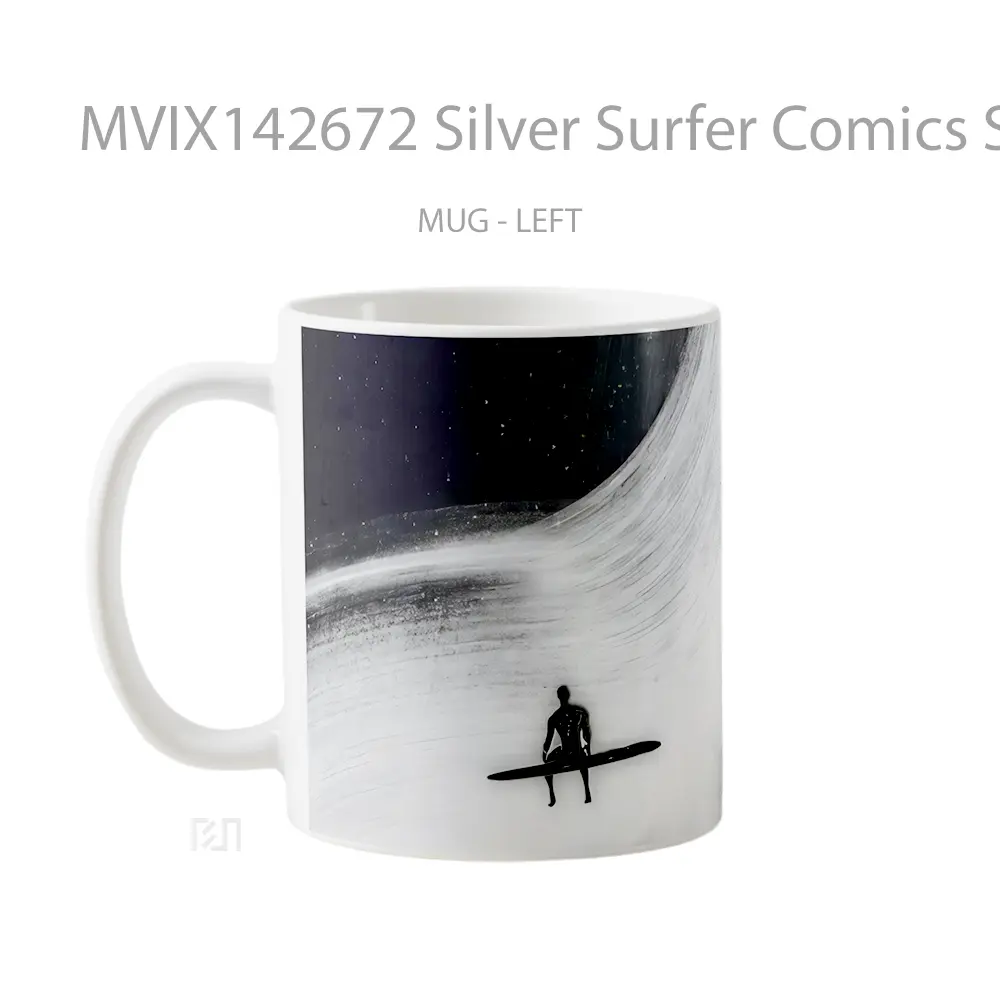 Mug Silver Surfer Comics Space Black Hole Gelas Keramik Unik - All-side / Desain