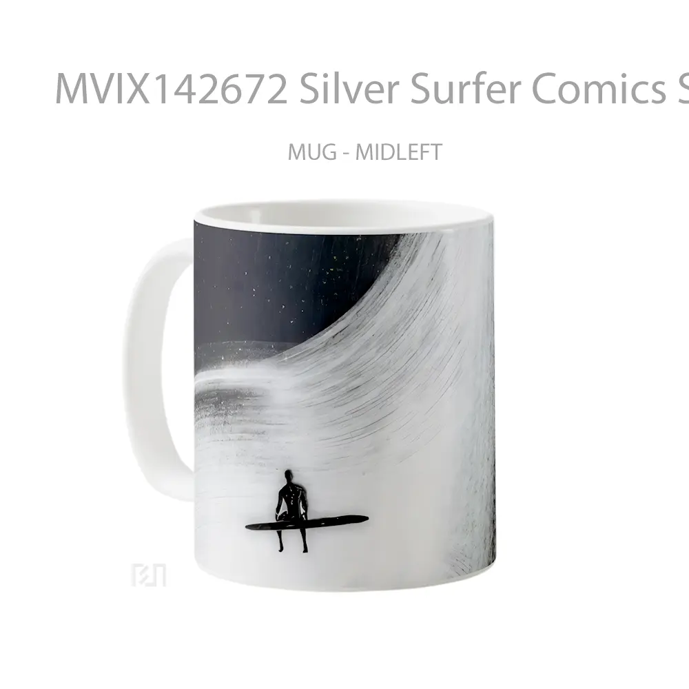 Mug Silver Surfer Comics Space Black Hole Gelas Keramik Unik - All-side / Desain