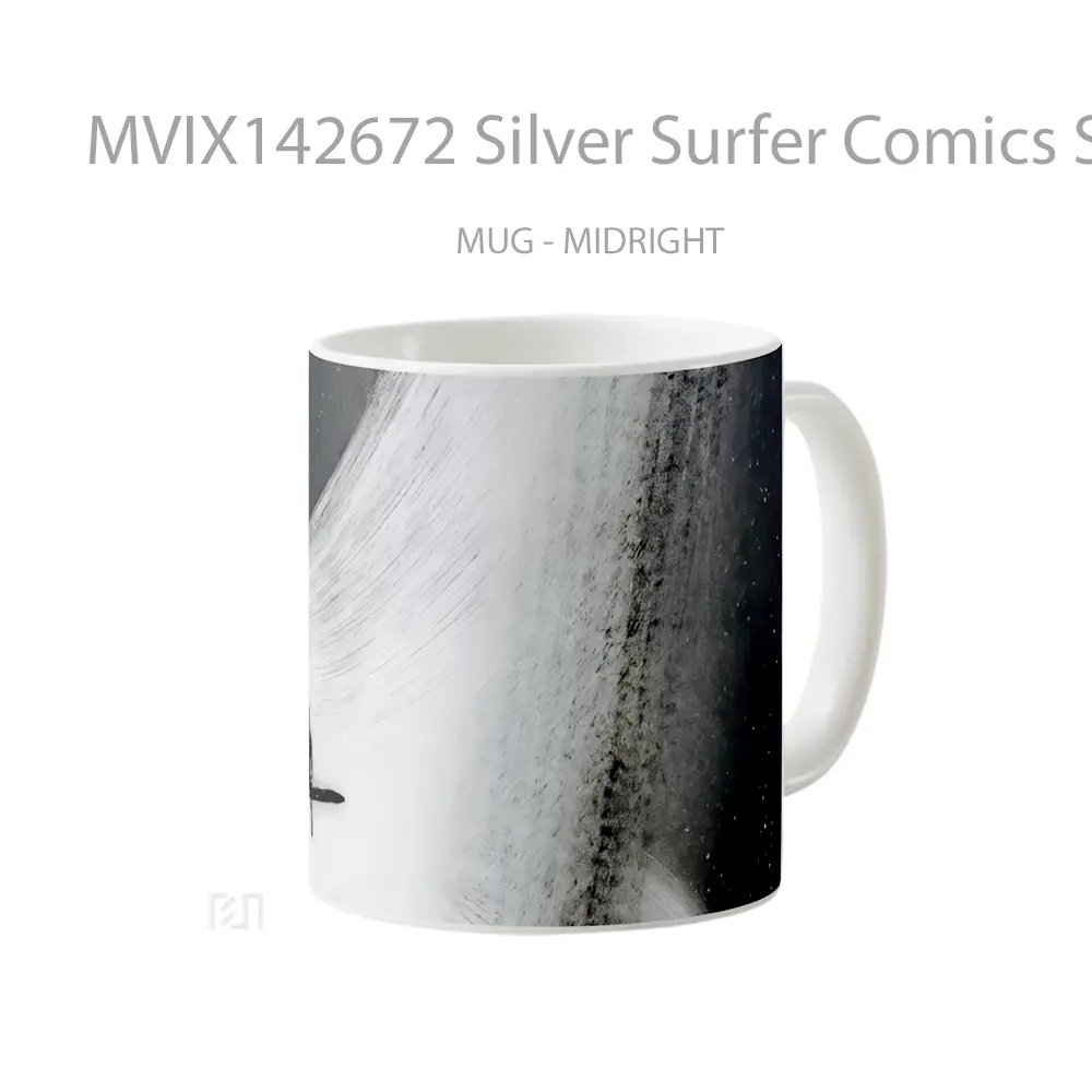 Mug Silver Surfer Comics Space Black Hole Gelas Keramik Unik - All-side / Desain