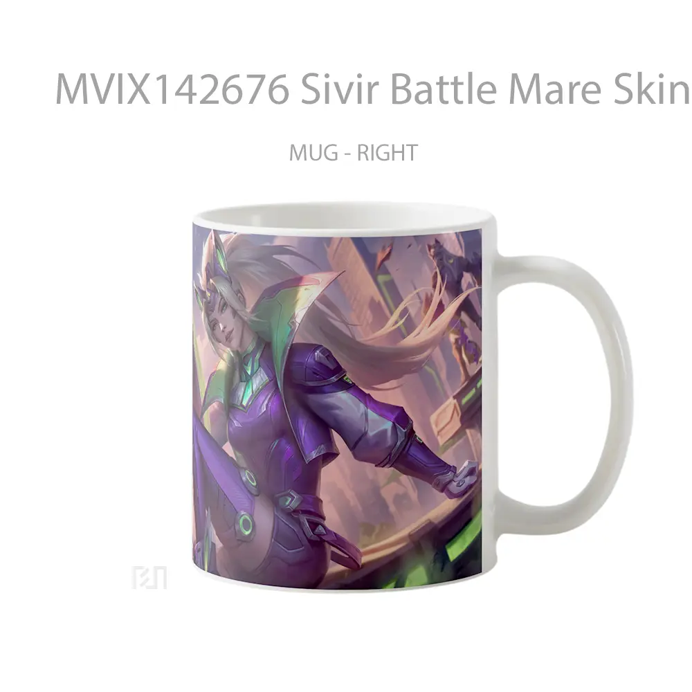 Mug Sivir Battle Mare Skin Lol Wild Rift Skin Splash A Cangkir Gamer - All-side / Desain