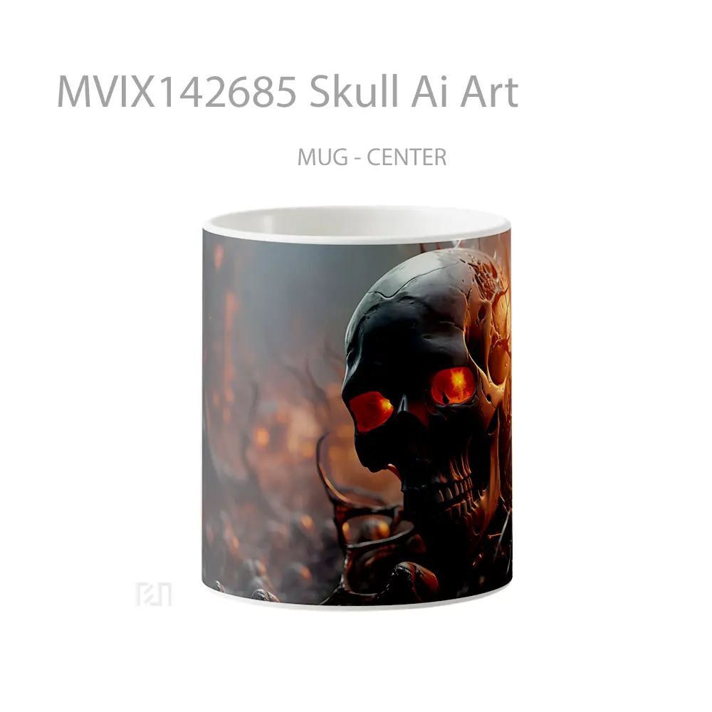 Mug Skull Ai Art Gelas Keramik Unik