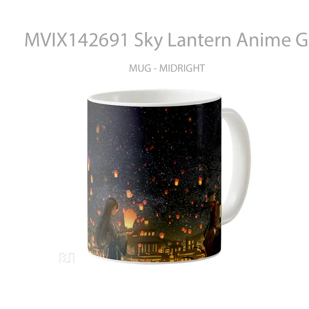 Mug Sky Lantern Anime Girl Cangkir Anime - All-side / Desain