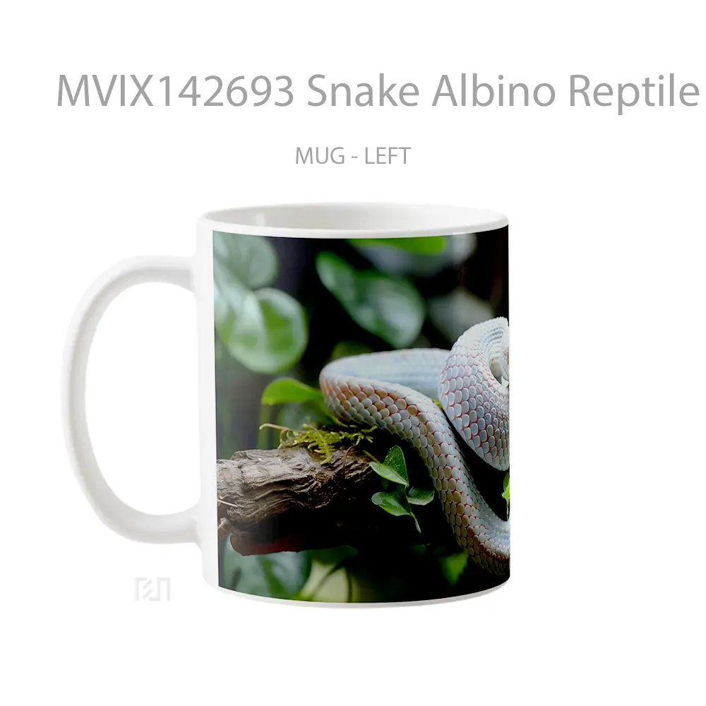 Mug Snake Albino Reptile Gelas Keramik Unik - All-side / Desain