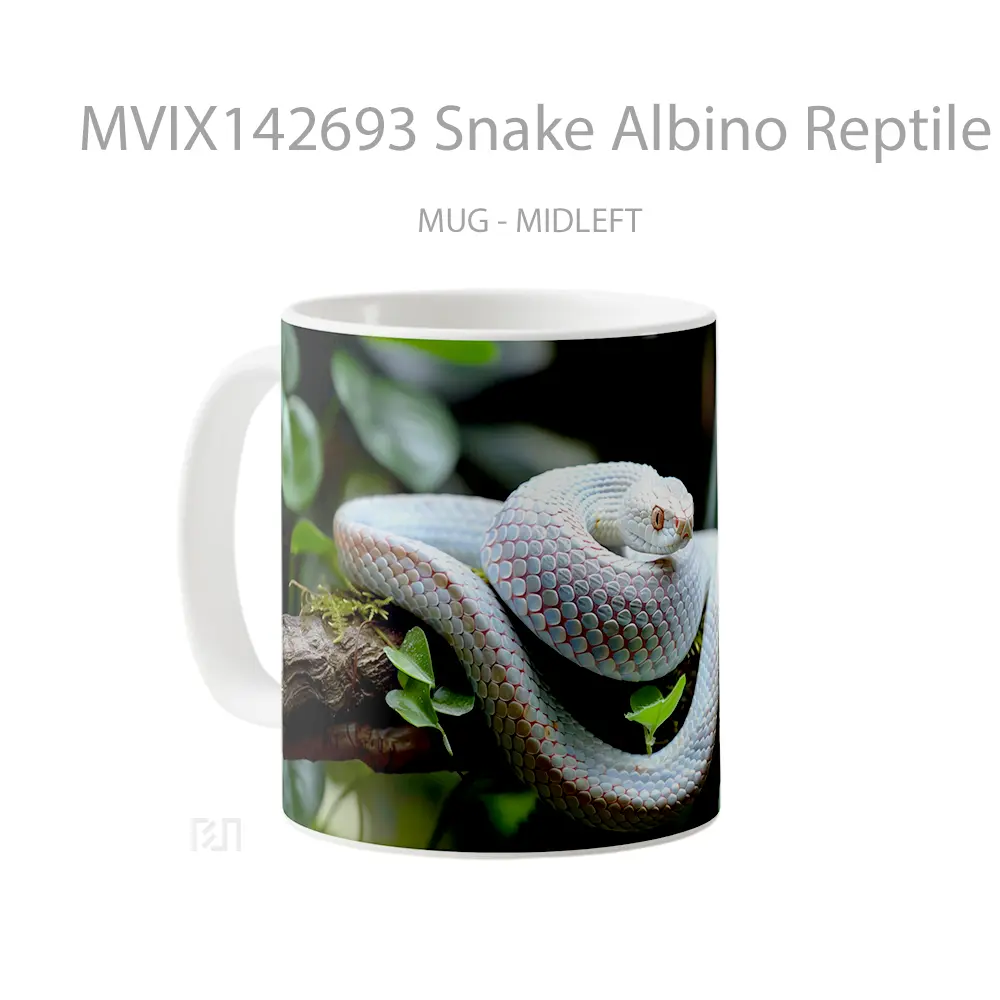 Mug Snake Albino Reptile Gelas Keramik Unik - All-side / Desain