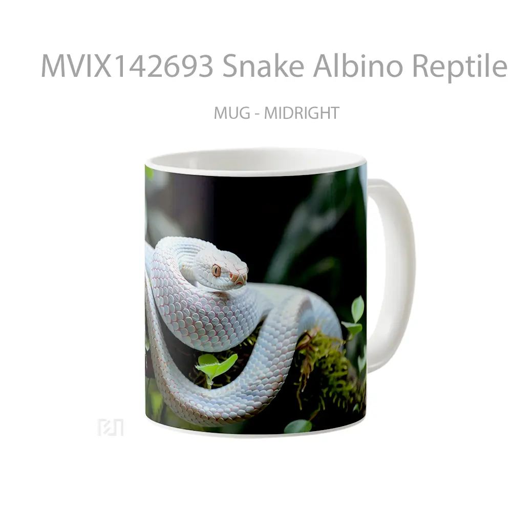 Mug Snake Albino Reptile Gelas Keramik Unik - All-side / Desain