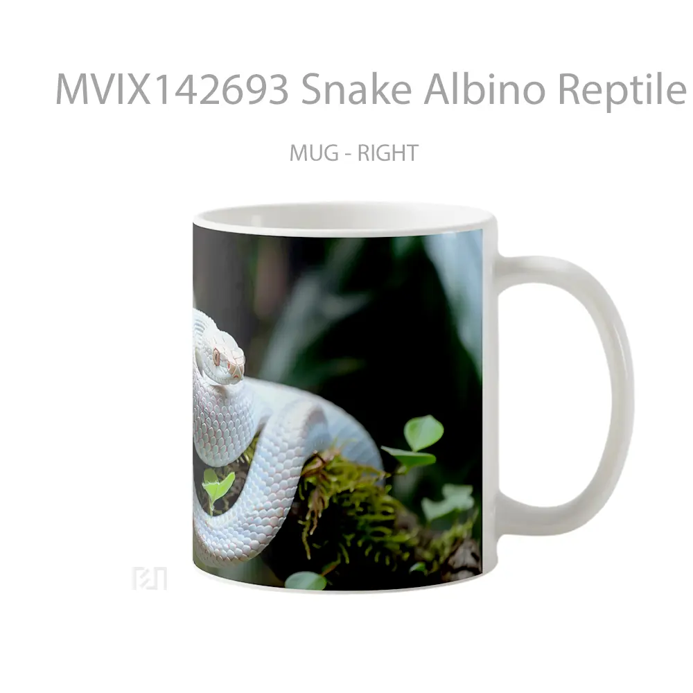 Mug Snake Albino Reptile Gelas Keramik Unik - All-side / Desain
