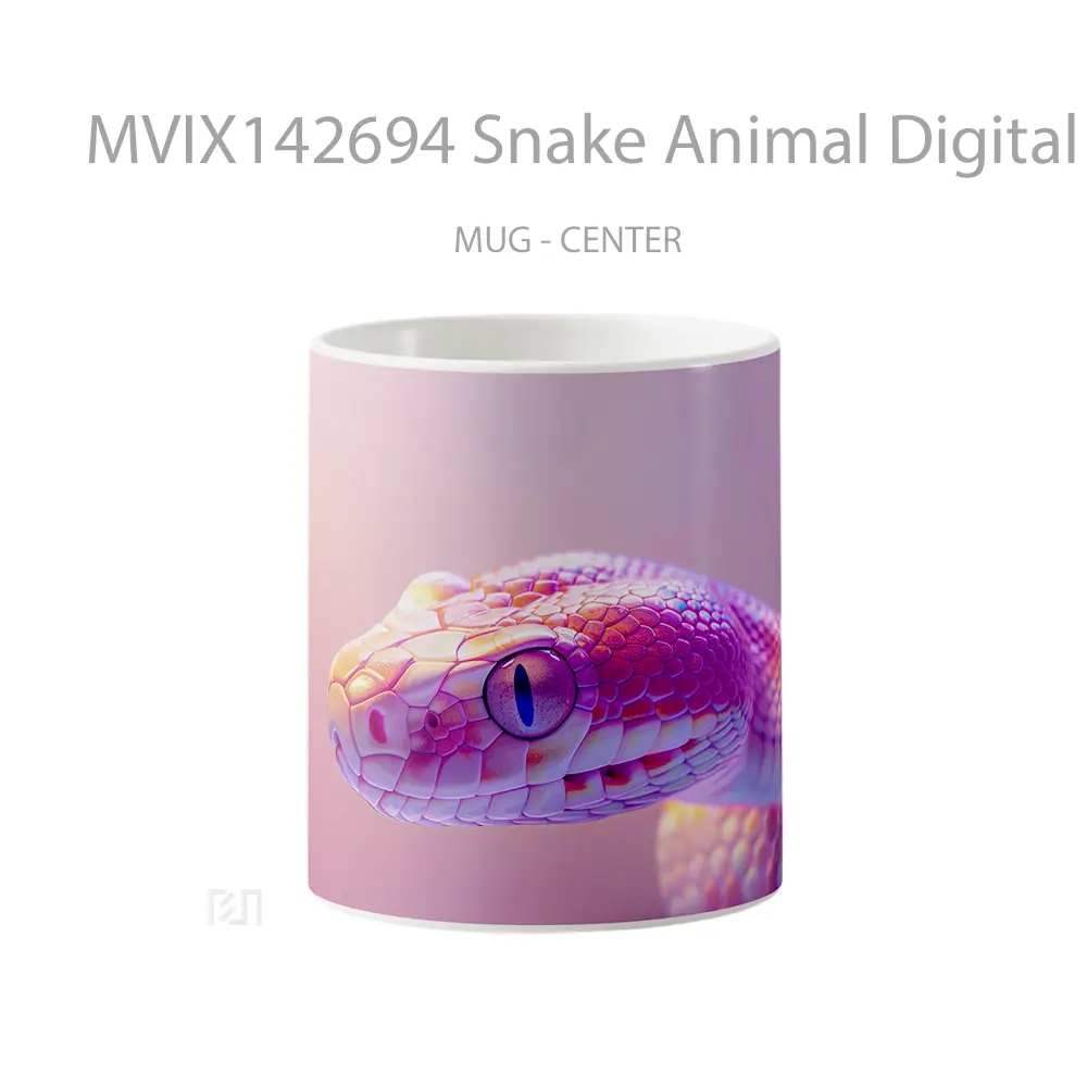 Mug Snake Animal Digital Art Gelas Hewan Lucu