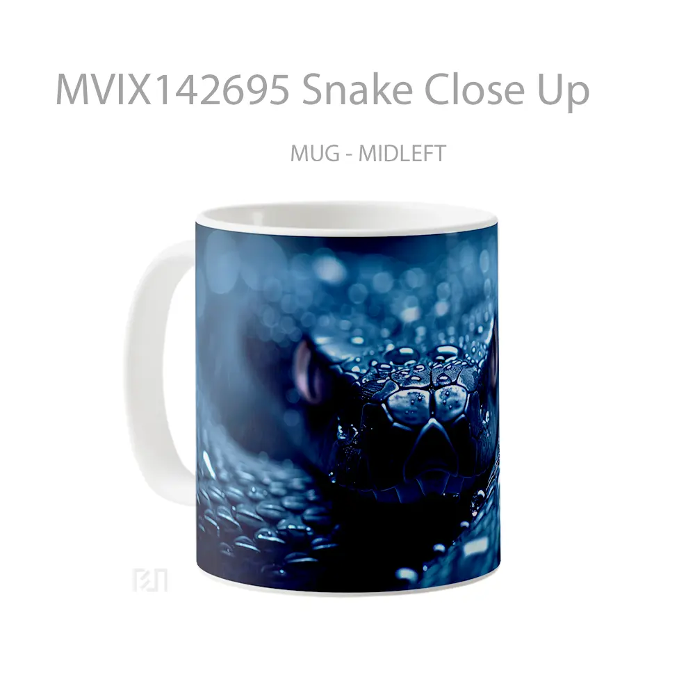 Mug Snake Close Up Gelas Keramik Unik - All-side / Desain