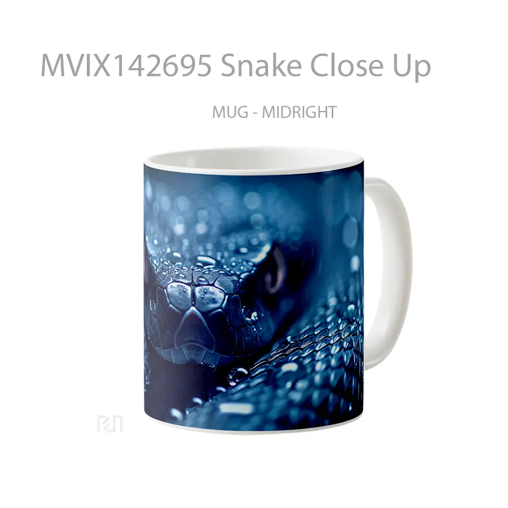 Mug Snake Close Up Gelas Keramik Unik - All-side / Desain
