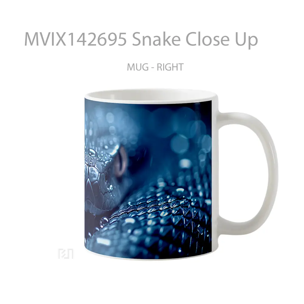 Mug Snake Close Up Gelas Keramik Unik - All-side / Desain