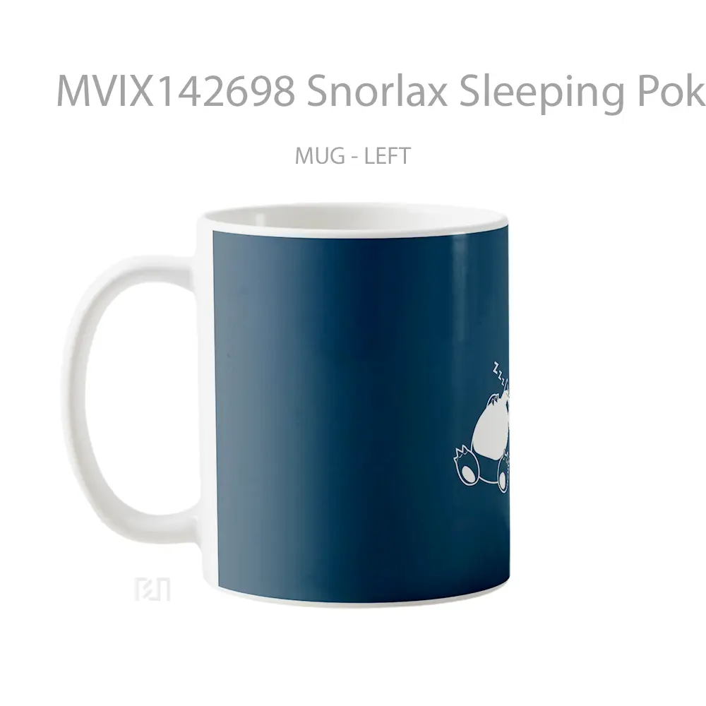 Mug Snorlax Sleeping Pokemon Minimalist Gelas Keramik Unik - All-side / Desain