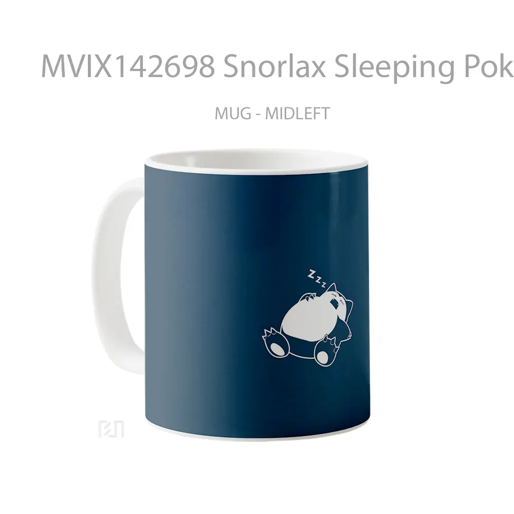 Mug Snorlax Sleeping Pokemon Minimalist Gelas Keramik Unik - All-side / Desain