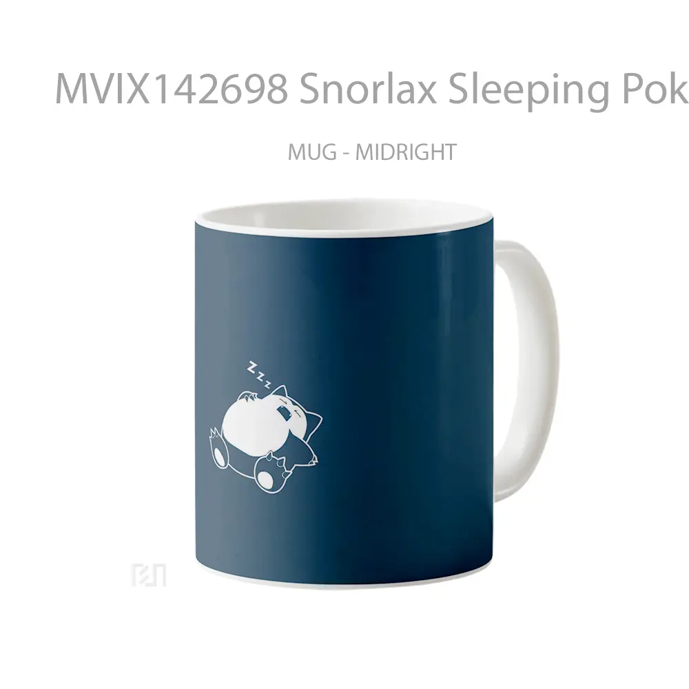 Mug Snorlax Sleeping Pokemon Minimalist Gelas Keramik Unik - All-side / Desain