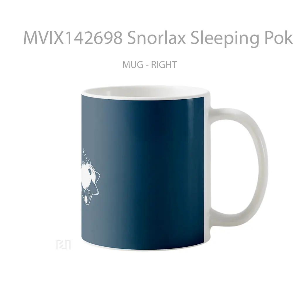 Mug Snorlax Sleeping Pokemon Minimalist Gelas Keramik Unik - All-side / Desain
