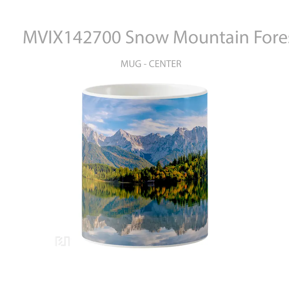 Mug Snow Mountain Forest Nature Lake Reflection Scenery Gelas Pemandangan Alam