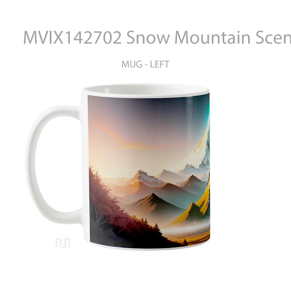 Mug Snow Mountain Scenery Digital Art Gelas Pemandangan Alam - All-side / Desain