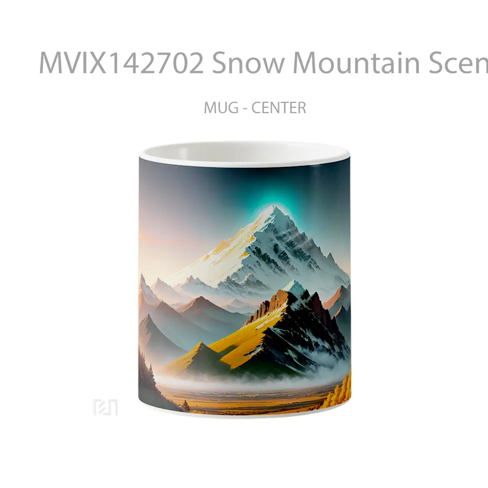 Mug Snow Mountain Scenery Digital Art Gelas Pemandangan Alam
