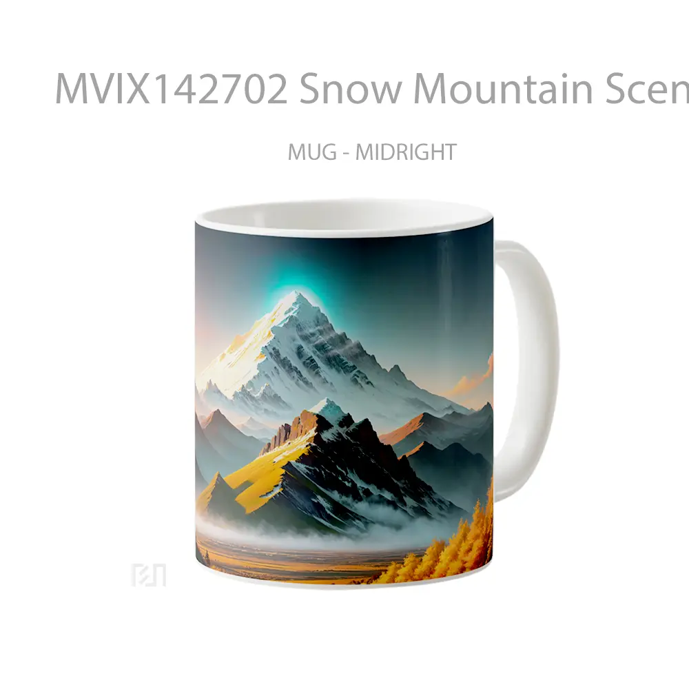 Mug Snow Mountain Scenery Digital Art Gelas Pemandangan Alam - All-side / Desain