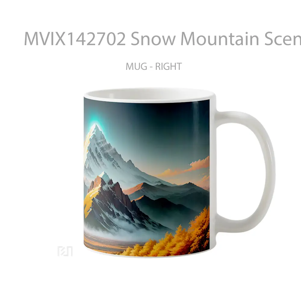 Mug Snow Mountain Scenery Digital Art Gelas Pemandangan Alam - All-side / Desain
