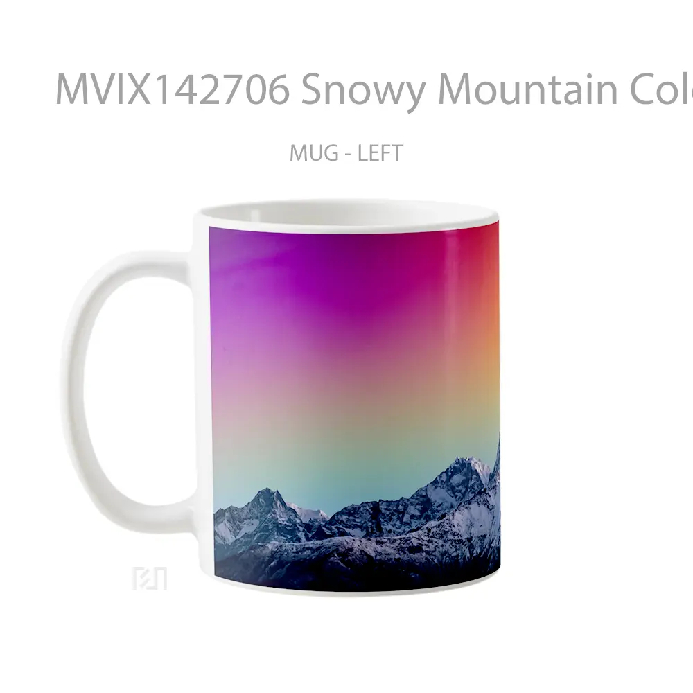 Mug Snowy Mountain Colorful Sky Scenery Gelas Pemandangan Alam - All-side / Desain