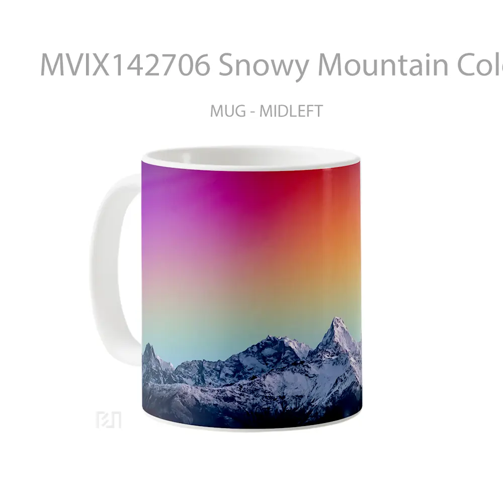 Mug Snowy Mountain Colorful Sky Scenery Gelas Pemandangan Alam - All-side / Desain
