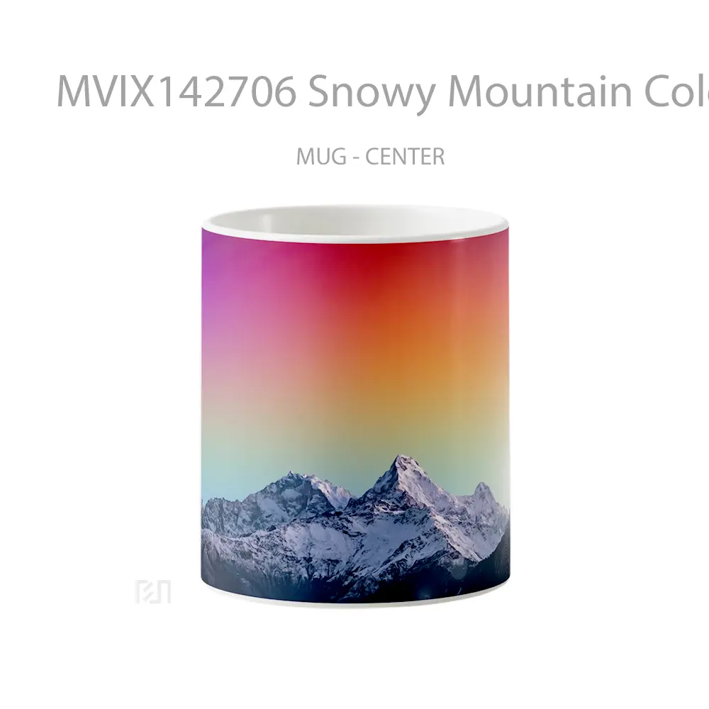 Mug Snowy Mountain Colorful Sky Scenery Gelas Pemandangan Alam