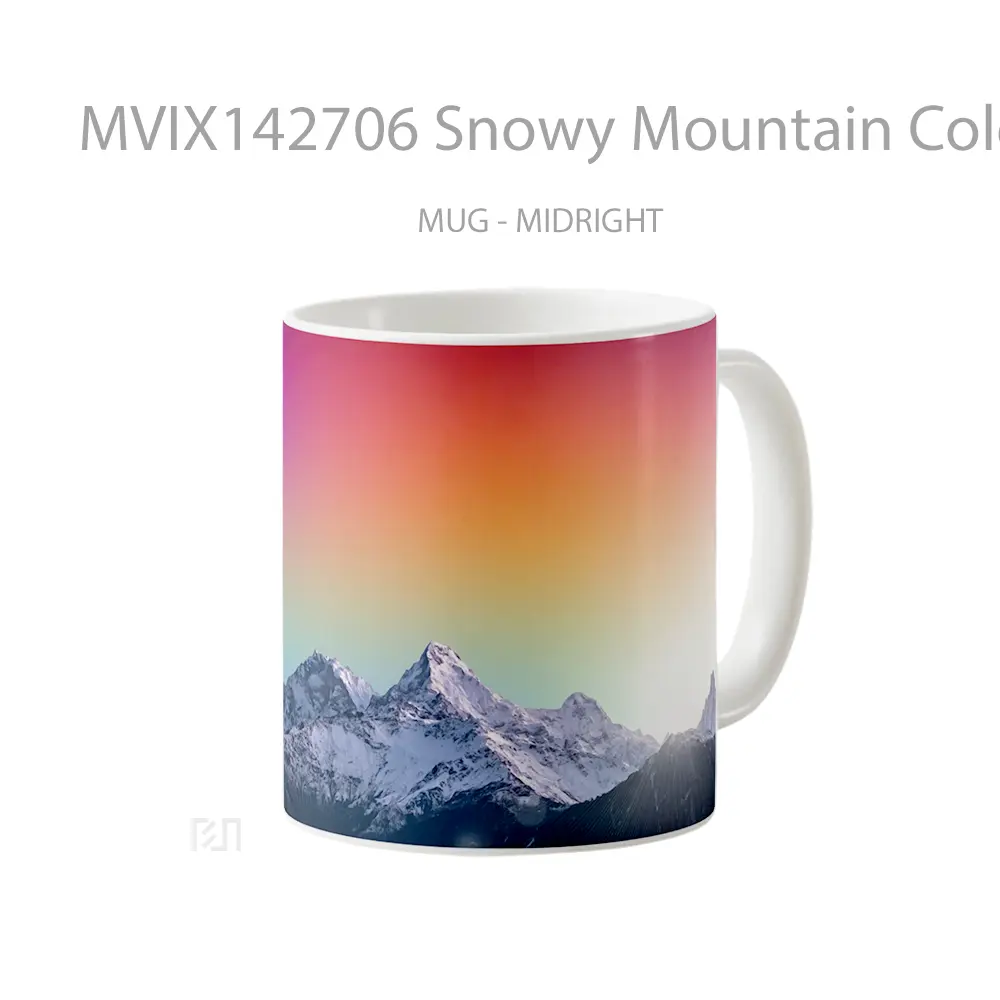 Mug Snowy Mountain Colorful Sky Scenery Gelas Pemandangan Alam - All-side / Desain