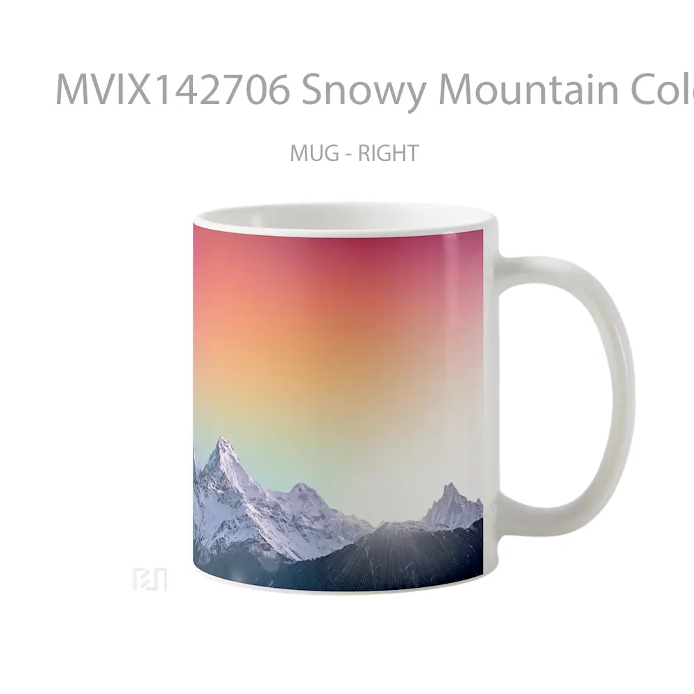Mug Snowy Mountain Colorful Sky Scenery Gelas Pemandangan Alam - All-side / Desain