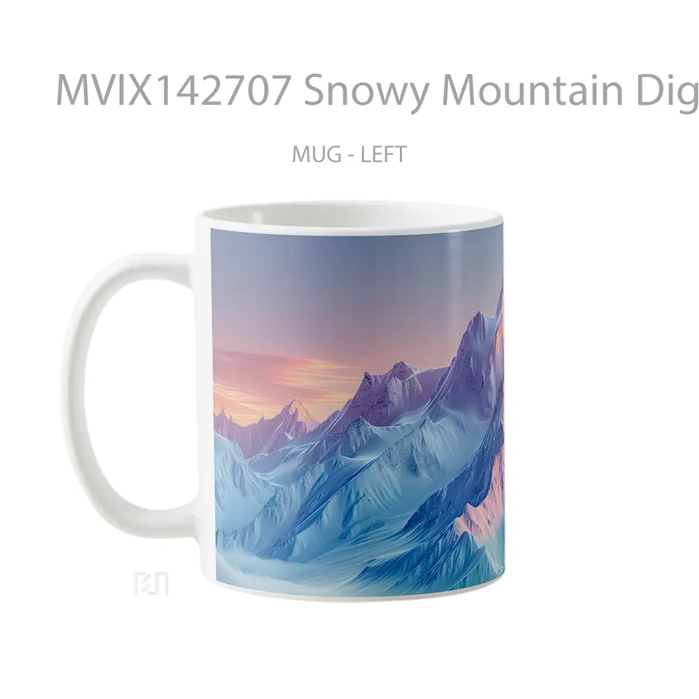 Mug Snowy Mountain Digital Art Scenery Gelas Pemandangan Alam - All-side / Desain