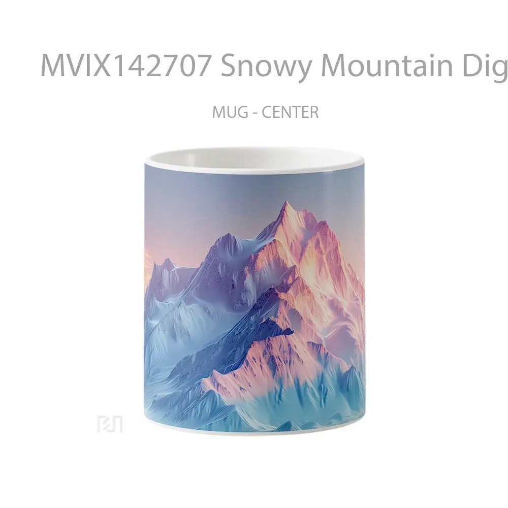 Mug Snowy Mountain Digital Art Scenery Gelas Pemandangan Alam