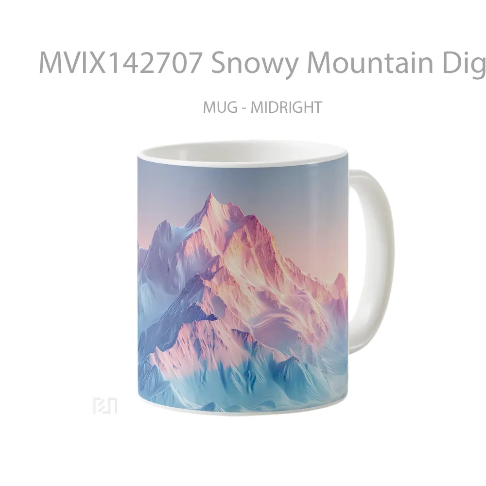 Mug Snowy Mountain Digital Art Scenery Gelas Pemandangan Alam - All-side / Desain