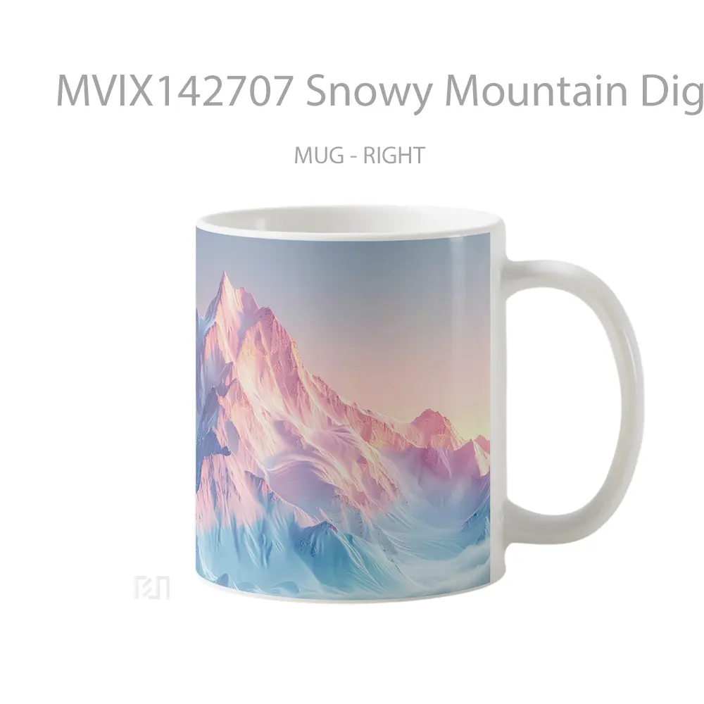 Mug Snowy Mountain Digital Art Scenery Gelas Pemandangan Alam - All-side / Desain