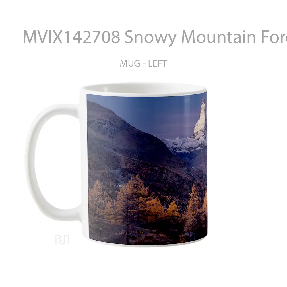 Mug Snowy Mountain Forest Nature Scenery Gelas Pemandangan Alam - All-side / Desain