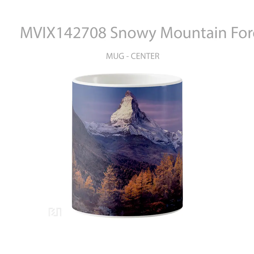 Mug Snowy Mountain Forest Nature Scenery Gelas Pemandangan Alam