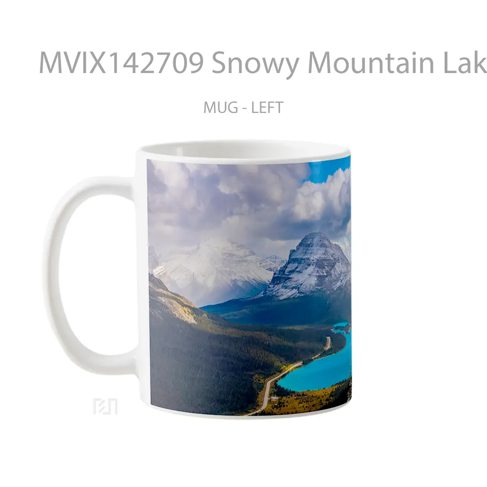 Mug Snowy Mountain Lake Nature Scenery Gelas Pemandangan Alam - All-side / Desain