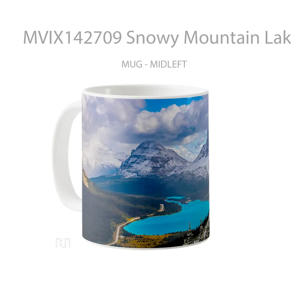 Mug Snowy Mountain Lake Nature Scenery Gelas Pemandangan Alam - All-side / Desain