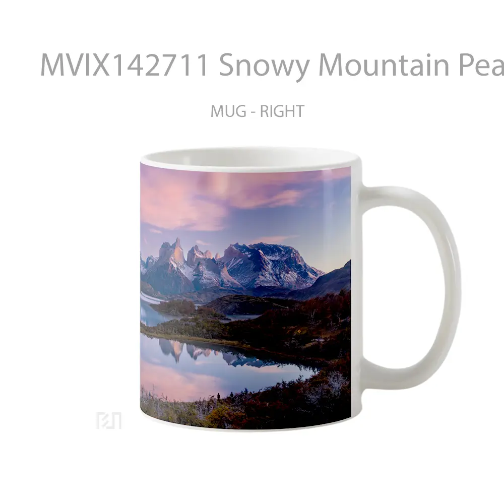 Mug Snowy Mountain Peak Landscape Scenery Gelas Pemandangan Alam - All-side / Desain