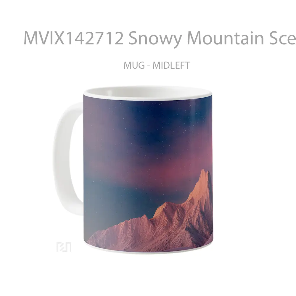 Mug Snowy Mountain Scenery Gelas Pemandangan Alam - All-side / Desain